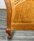 Bed Vintage French Louis XVI Oak Double Bed Frame Carved Headboard LOT 29966