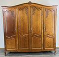Wardrobe Vintage French Louis XVI Style Oak Four Door Armoire LOT 47940