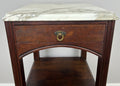 Bedside Table Antique French Style Marble Top Walnut Cabinet Nightstand LOT 62395
