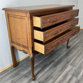 Chest of Drawers Vintage French Louis XVI Oak Carved 3 Drawer Cabinet LOT 439516