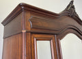 Wardrobe Antique French Style Walnut Two Door Mirrored Carved Armoire LOT 61332
