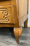 Chest of Drawers Vintage French Louis Oak Carved 4 Drawers Cabinet LOT 44546