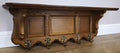 French Vintage Coat Rack Oak 5 Hooks Wall Shelf Carved Coat Hanger LOT 49910