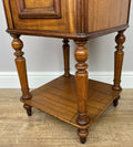 Bedside Table Antique French Style Marble Top Walnut Cabinet Nightstand LOT 62428