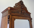 Wardrobe Antique French Style Burr Walnut Mirrored Carved Armoire LOT 6512