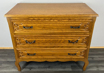 Chest of Drawers Vintage French Louis XIV Style 3 Drawer Carved Cabinet LOT 27590