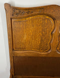 Bed Vintage French Louis XVI Double Bed Frame Oak Carved Headboard LOT 32636