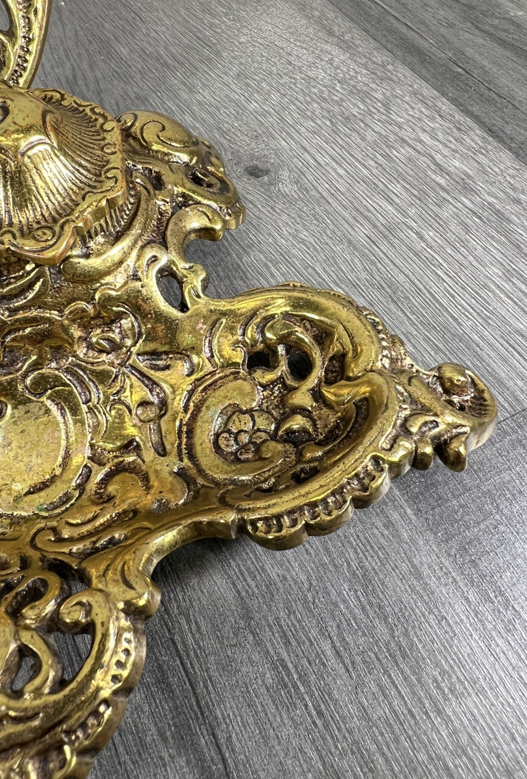 Inkwell Set Vintage French Brass Ornate Desk Accessory LOT 46887