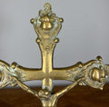 Crucifix Vintage French Style Brass Ornate Religious Altar Cross LOT 46693