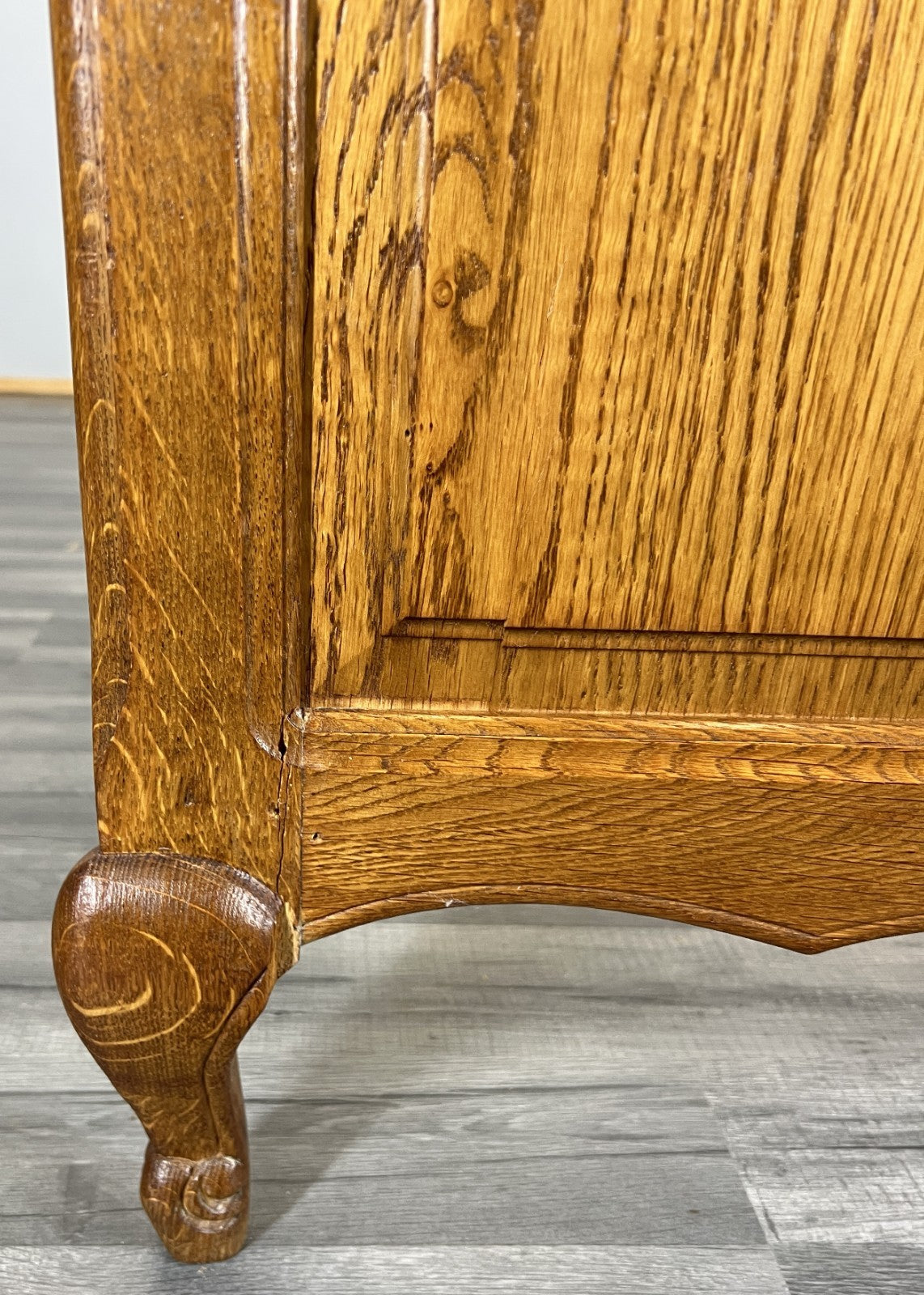 Bed Vintage French Louis XVI Single Bed Frame Oak Carved Headboard LOT 45976