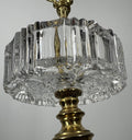 Vintage French Ashtray Stand Brass & Crystal Ornate Pedestal LOT 42329