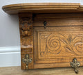 Coat Rack Antique French Carved Oak Wall Mounted 9 Hooks Rack Hanger LOT 62926