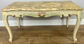 Coffee Table Vintage Shabby Chic Louis XVI Marble Top Carved Table LOT 62781