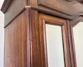 Wardrobe Antique French Style Walnut Two Door Mirrored Carved Armoire LOT 61335