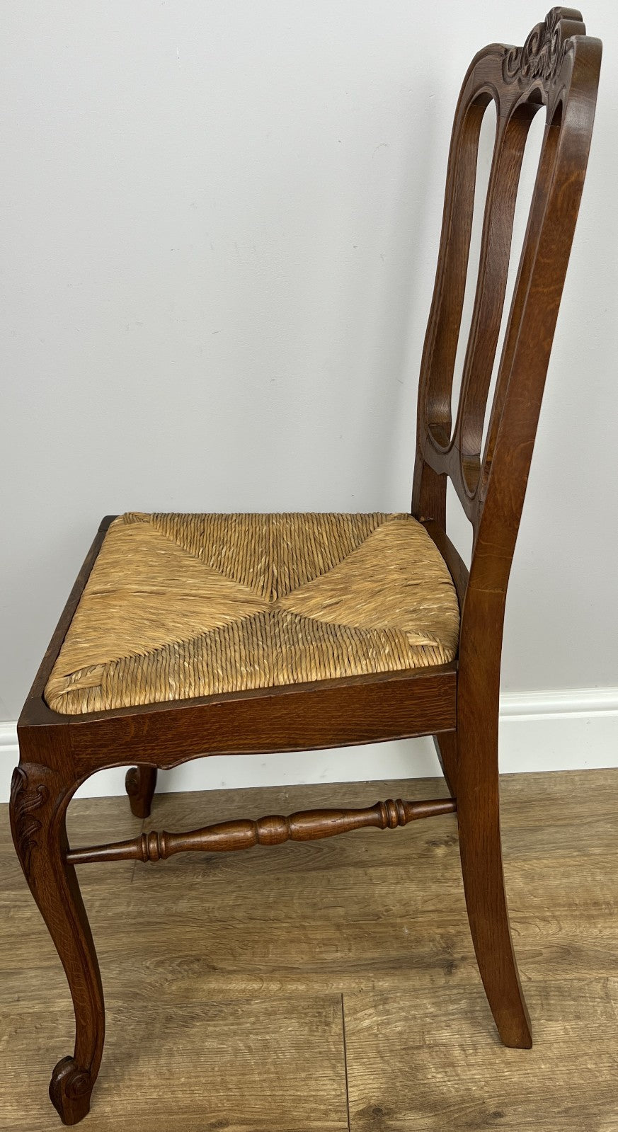 Dining Chairs Vintage French Louis Style Oak Rush Seat Set of 6 Chairs LOT 634814