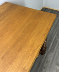 Cabinet Antique French Style Oak Carved Table with Two Drawers LOT 480018