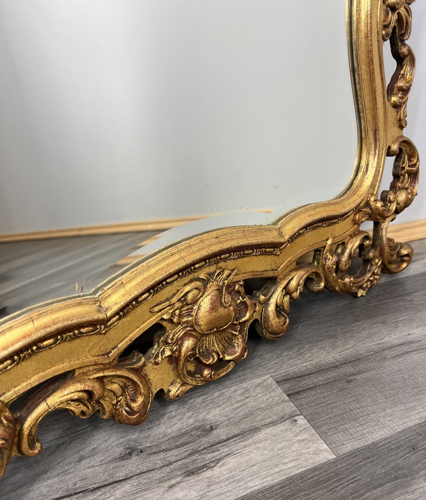 Vintage French Style Carved Wall Mirror Ornate Wall Frame LOT 45323