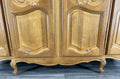 Wardrobe Vintage French Louis XVI Oak 4 Door  Armoire with Shelves LOT 41605