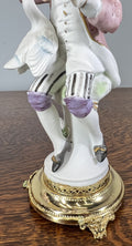 Figurines Vintage French Style Porcelain Pair on Brass Stand LOT 47557