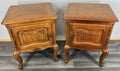 Pair of Bedside Tables Vintage French Louis Oak  Nightstands Cabinets LOT 44410