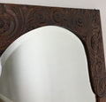 Mirror Antique French Style Oak Carved Wardrobe Mirror Polished Glass LOT 61883