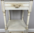 Bedside Table Antique French Style Marble Top Oak Cabinet Nightstand LOT 62246