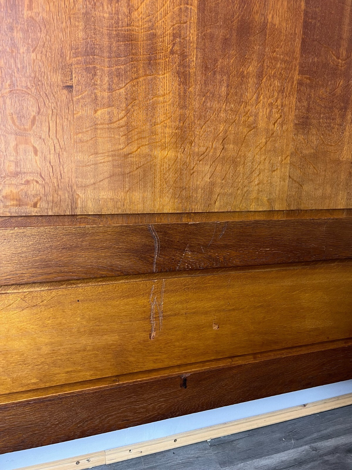 Bed Antique French Style Oak Double Bed Frame Carved Headboard LOT 276213