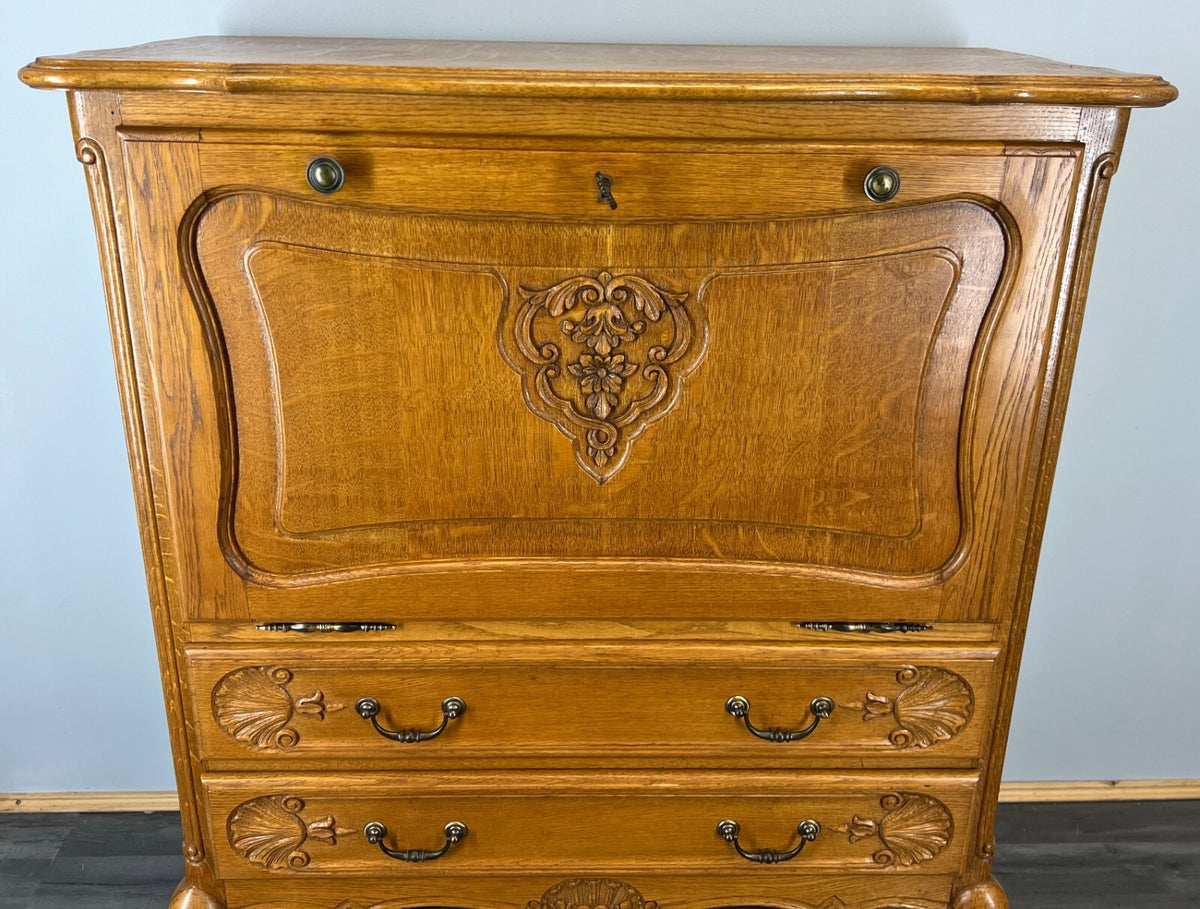 Cabinet Vintage French Louis XIV Style Bureau Sideboard Carved Cupboard LOT 35514