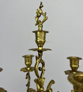 Pair of Candelabras Vintage French Brass Ornate 5 Arm Candle Holders LOT 64376