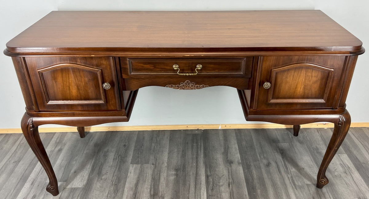 Cabinet Vintage French Louis Style Carved Desk with Storage Sideboard LOT 4054