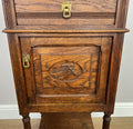 Bedside Table Antique French Style Oak Cabinet Carved Nightstand LOT 63935