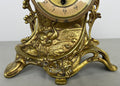 Clock Antique French Style Brass Ornate Mantel Clock with Key LOT 6473