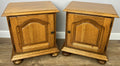 Pair of Bedside Tables Vintage French Style Nightstands Carved Cabinets LOT 62150