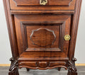 Bedside Table Antique French Marble Top Walnut Carved Cabinet LOT 43343
