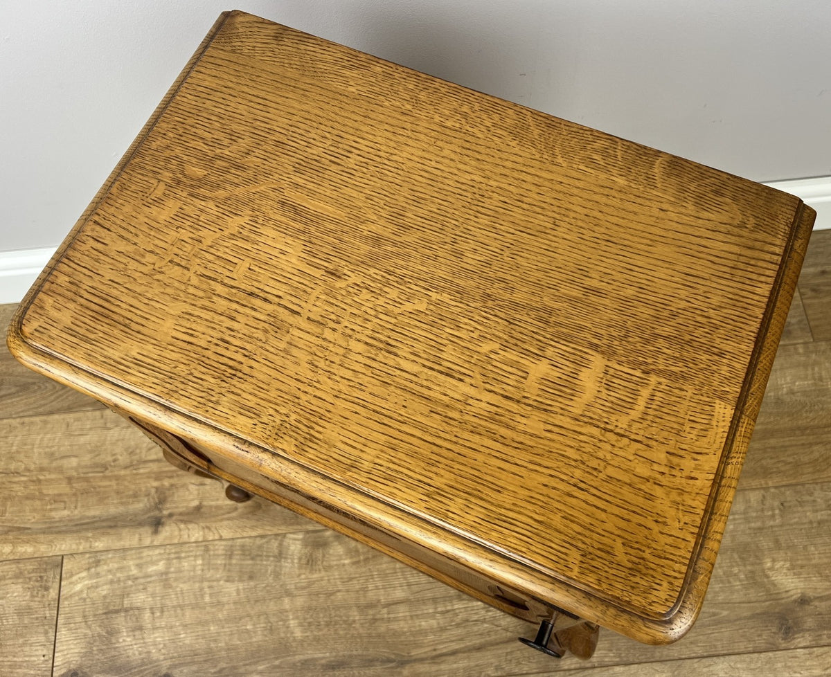 Pair of Bedside Tables Vintage French Louis Oak Nightstands Cabinets LOT 62148