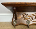 Coat Rack Vintage French Carved Oak Wall Mounted 6 Hooks Rack Hanger LOT 63684