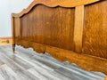Bed Vintage French Louis XVI Oak Double Bed Frame Carved Headboard LOT 36648