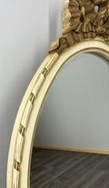 Vintage French Shabby Chic Carved Wall Mirror Ornate Oval Wall Frame LOT 45062