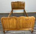 Bed Vintage French Louis XVI Single Bed Frame Oak Carved Headboard LOT 45972