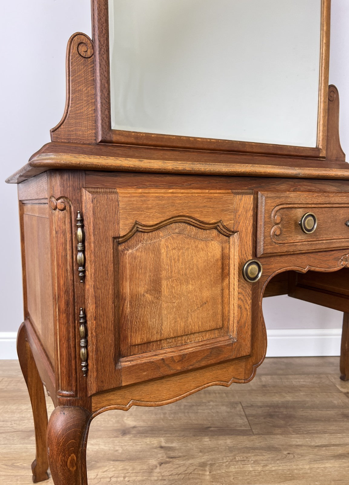 Dressing Table with Mirror Vintage French Oak Louis Vanity Table Makeup LOT 631711