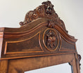 Wardrobe Antique French Style Burr Walnut Mirrored Carved Armoire LOT 6512