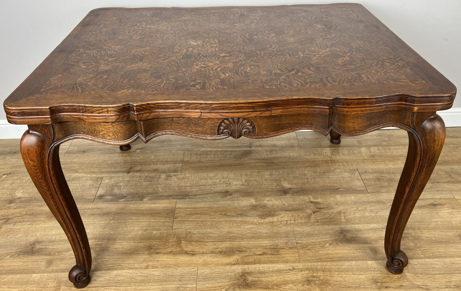 Dining Table Vintage French Louis XVI Carved Oak Extendable Table LOT 63540