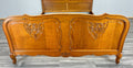 Bed Vintage French Louis XVI Oak Double Bed Frame Carved Headboard LOT 37912