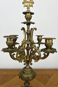 Pair of Candelabra Antique French Style Brass Five Arm Candle Holders LOT 60255
