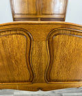 Bed Vintage French Louis XVI Oak Double Bed Frame Carved Headboard LOT 29673