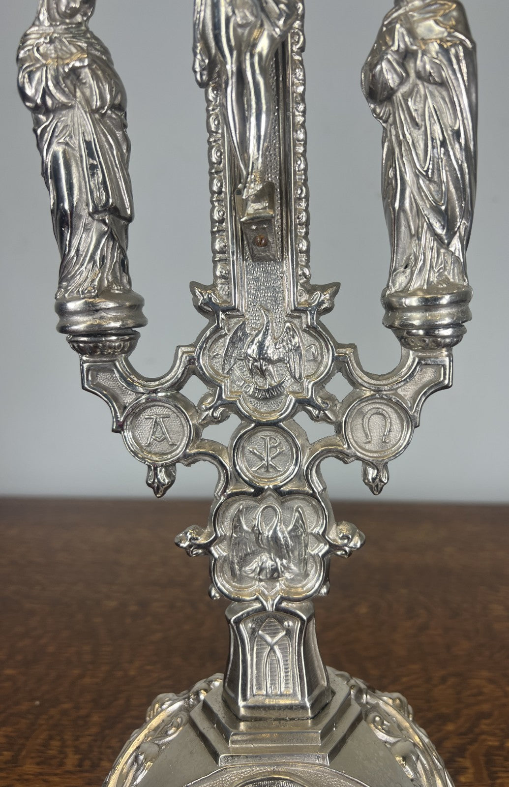 Crucifix Vintage French Style Metal Ornate Religious Altar Cross LOT 47634