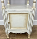Bedside Table Antique French Style Marble Top Oak Cabinet Nightstand LOT 62247