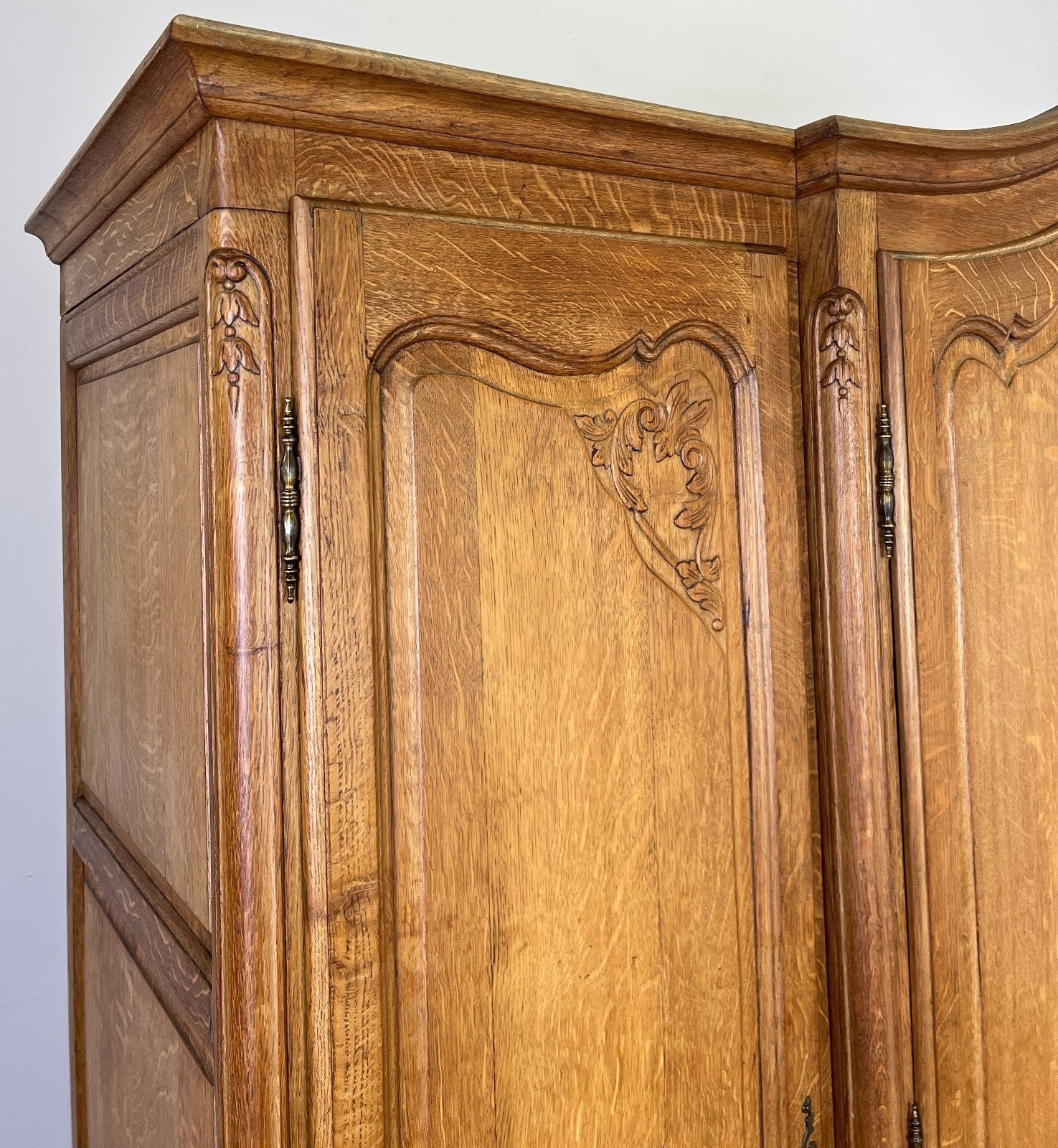 Wardrobe Vintage French Louis XVI Style Oak Four Door Carved Armoire LOT 60994
