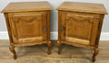 Pair of Bedside Tables Vintage French Louis Oak Nightstands Cabinets LOT 62950