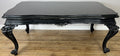 Double Sided Desk Antique French Style Black Painted Heavy Carved Table LOT 61862